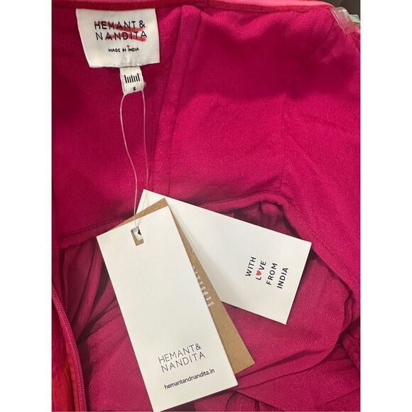 NWT Hemant & Nandita Strapless Soma Chiffon Long Maxi Dress Small $638 - Picture 7 of 8